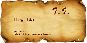 Tiry Ida névjegykártya